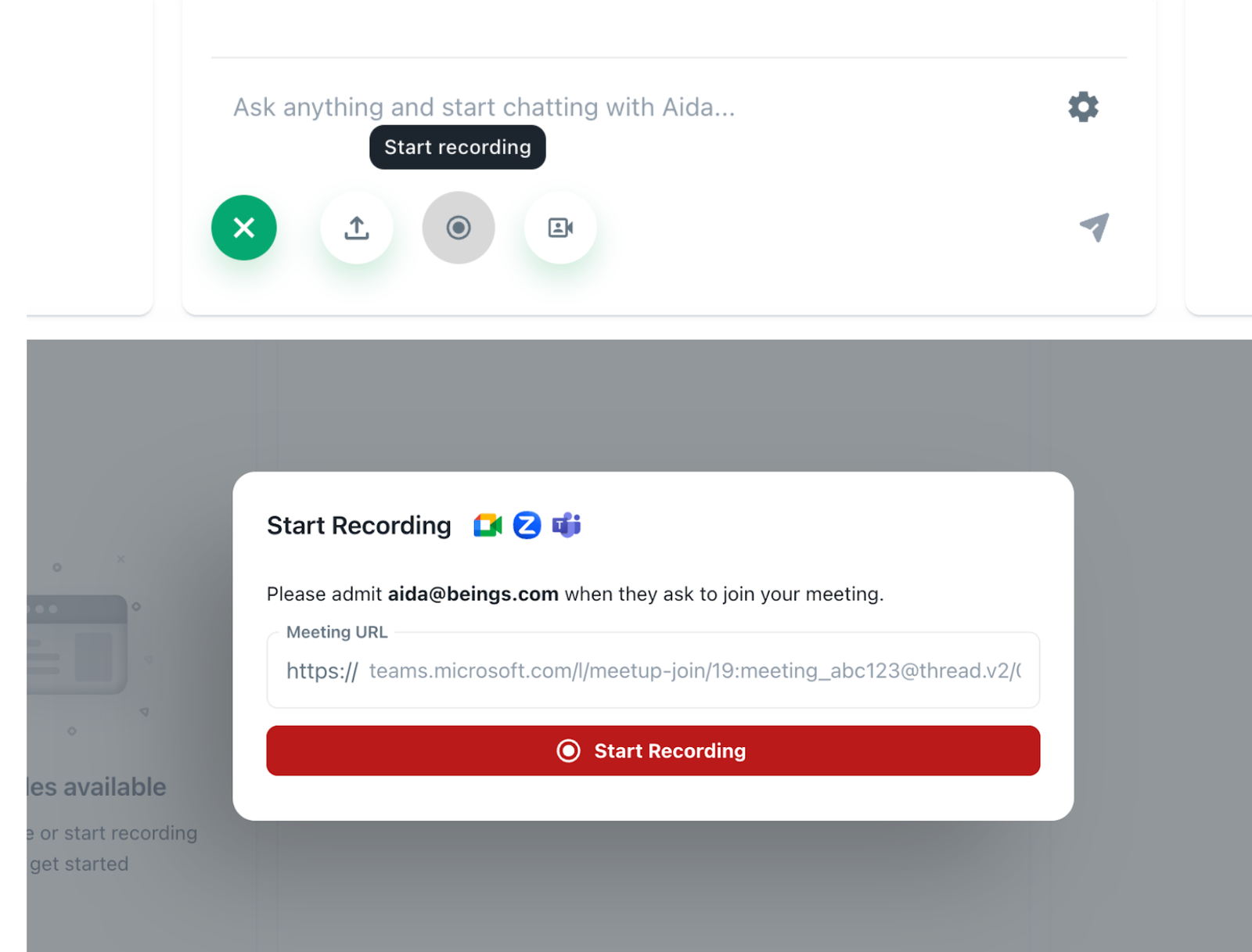How to add Aida to a call